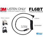 3M Peltor FL6BT Litecom kabel Listen Only - 3,5mm mobil (mono)