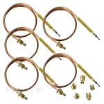 Thermocouple Kit 600mm Fixings UNIVERSAL Gas Boiler Oven Cooker Grill x 5 Pack