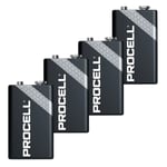4 X DURACELL PROCELL 9V BLOCK REPLACES INDUSTRIAL PP3 ALKALINE BATTERIES MN1604