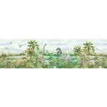 Frise de papier peint adhésive dinosaures - 13.8 x 500 cm de Sanders&sanders vert