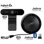 Hjemmekontor - Jabra Speak 510+ Logitech Brio (USB & Bluetooth)