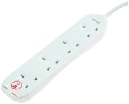 Masterplug 4 Socket 1m Surge Protected Extension Lead