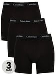 Calvin Klein 3 Pack Boxer Briefs - Black, Black, Size M, Men