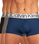 Calvin Klein Men's Low Rise Trunk 3Pk 000NB3074A, Multicolour (Blue Shadow, Grey Sky, Black), M (Pack of 3)