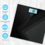 Glass Electronic Digital LCD Bathroom Scales Rechargeable Body Weighing KG LBS