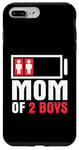 iPhone 7 Plus/8 Plus Mom of 2 Boys Low battery Son Mothers Day Birthday Women Case
