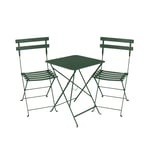 Fermob - Bistro matgrupp bord 57cm & 2 metall stolar Cedar Green - Matgrupper utomhus