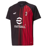 AC Milan 769325 Prematch Jersey Jr T-Shirt Unisex Kids Black-Tango Red 176