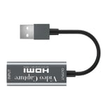 Carte de capture vidéo 4K 1080P HDMI vers USB 2.0,boîtier statique de jeu,convertisseur pour ordinateur,Youtube,OBS,etc. Diffusion en direct - Type Grey