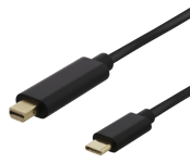 DELTACO – USB-C / mini DisplayPort -kaapeli, 4K UHD@60Hz, 2 m, musta (140017)