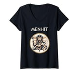 Womens Menhit War Goddess of Nubia Ancient Mythology V-Neck T-Shirt