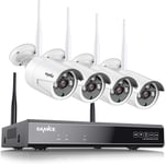 ?8CH Expandable, 2K?SANNCE Wireless CCTV Camera System, 8CH 5MP WiFi NVR, 4X 3MP