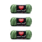 Red Heart Super Saver Green Tones Lot de 3 paquets de 141 g – Acrylique – 4 moyens (peignés) – 360 m – Tricot/crochet