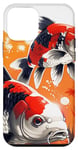 iPhone 12 mini three koi fishes lucky japanese carp asian goldfish cool art Case