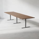 Konferensbord Modul - Höj- och sänkbart, Storlek 360 cm, Färg Valnöt, Ben Silver