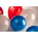 50 Red/White and Blue 12 Metallic Latex Helium Balloons-American Independence Day 4th July Celebrations by Belbal