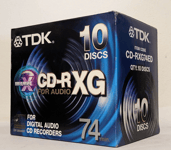 TDK CD-R74 CD-RXG74 - 10 PACK Audio Music CDR Blank Recordable Disc 74 MINS NEW