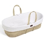 The Little Green Sheep, Natural Knitted Moses Basket Mattress, White