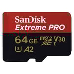 Sandisk Extreme Pro MicroSDXC 64GB V30 U3 med 170 MB/s överföringshastighet