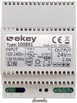 EKEY 100891 Bloc Secteur pour profilé Chapeau DIN avec 230 Vca/12 Vcc/2 A, pour l’Alimentation en énergie des systèmes de contrôle d’accès ekey pour Votre Maison, 48 W, 230 V, Gris