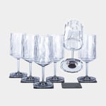Silwy Magnetiska vinglas i plast Magnetic Plastic Glass Wine, transparent, 20 cl, 6-pack + magnetiska glasunderlägg