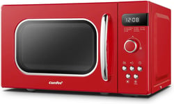 COMFEE' Retro Style 800w 20L Microwave Oven with 8 Auto Menus, 5 Cooking Power -