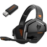 Gaming Headset för PS5, PS4, XBOX,PC, Mac, 2,4GHz Ultra-låg Latency Noise Cancering Bluetooth Hörlurar Med Mic