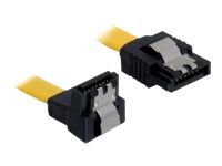 Delock Cable SATA - Câble SATA - Serial ATA 150/300/600 - SATA (F) pour SATA (F) - 50 cm - connecteur à angle vers le bas, verrouillé, connecteur droite - jaune