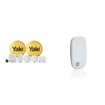 Yale IA-330 Sync Smart Home Alarm, White & AC-DC Sync Alarm Door/window Contact - Sync Smart Home Alarm - 200 m range - Works with Alexa - The Google Assistant - Philips Hue, White