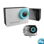 Kitvision 720p Action Camera 2" LCD White Waterproof Case and Accessories
