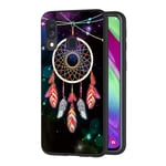 ZhuoFan for Samsung Galaxy A40 Case, Phone Case Silicone Black with Pattern Ultra Slim Shockproof Soft Gel TPU Back Cover Bumper Skin for Samsung A40 Smartphone 5.9 inch (Dreamcatcher 2)