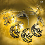 10 LED Månstjärna Slott LED Ljusslinga Eid Mubarak Ramadan Dekoration För Hemmet Hajj Ramadan Kareem Eid Al Adha Eid Lykta Gåva