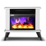 JHSHENGSHI Electric Fireplace Heating - Free-Standing Fireplace With Realistic Dancing Flame Effect - Portable Interior Heating - Overheating Protection - 2000 W Black