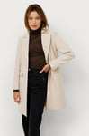 Ellos Collection - Enkelknäppt ullkappa - Beige