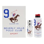 Beverly Hills Polo Club Sport 9 50ml EDT Spray & 175ml Deodorant Gift Set Men