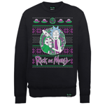 Rick And Morty Portal Men's Black Christmas Sweatshirt - XXL