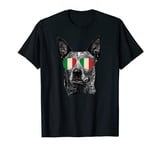 Italy Dog Flag Sunglasses Football Soccer 2021 Fan Lover T-Shirt