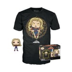 Funko POP! & Tee: Arvel - Captain Marvelarvel - Medium - Marvel - T-Shirt - Clothes With Collectable Vinyl Figure - Gift Idea - Toys and Short Sleeve Top for Adults Unisex Men and Women - Movies Fans