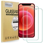 AOKUMA Glass for iphone 12 mini/iphone 12 5.4 inch Tempered Glass Screen Protector, [2 Pack] Premium Quality Guard Film, Case Friendly, Comfortable Round Edge,Shatterproof, Shockproof, Scratchproof