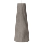 Cozy Living Grooved Trapez Stearinlys, Dark Taupe Parafin