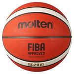 Molten BG2010 Ballon de Basket-Ball intérieur/extérieur approuvé par la FIBA, Caoutchouc de qualité supérieure, Canal Profond, Taille 7, Orange/Ivoire, Convient pour garçons de 14 Ans et Adultes