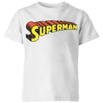 DC Superman Telescopic Crackle Logo Kids' T-Shirt - White - 3-4 Years