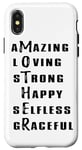 Coque pour iPhone X/XS Amazing Loving Strong Happy Selfless Graceful - Fête des Mères