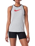 Nike Women's Pro Dry Dfc Glam Tank Tops T-Shirt, Dk Grey Heather/Black/Metallic, L