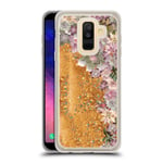 Head Case Designs Official Monika Strigel Succulent Rose My Garden Gold Clear Hybrid Liquid Glitter Compatible for Samsung Galaxy A6 Plus (2018)