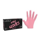 L3vel3 Nitril Gloves Pink Large 100-p