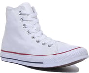 Converse All Star Mens High Top Canvas Trainers In White Size Uk 7 - 13