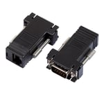 1pc vga male Adaptateur Ethernet VGA femelle/mâle vers Lan Cat5 Cat5e/6 RJ45, connecteur convertisseur VGA vers femelle Nipseyteko