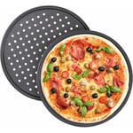 Oylda - 2 x Plat à pizza, Antiadhésif, Pizza & Tarte flambée, Acier au carbone, ∅ 32 cm