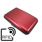 Plastlommebok med 6 kortspor, RFID-beskyttelse, rød